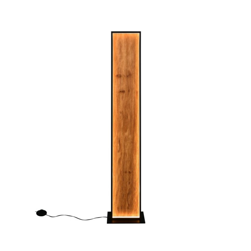 Trio-455510130 - Kalea - Black LED Floor Lamp with Natural Wood