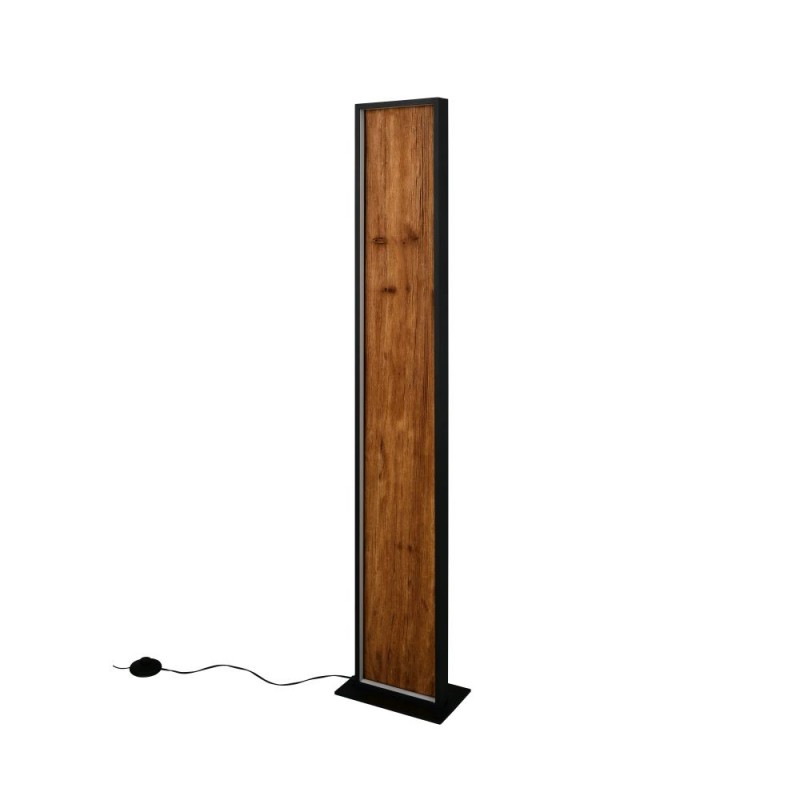 Trio-455510130 - Kalea - Black LED Floor Lamp with Natural Wood