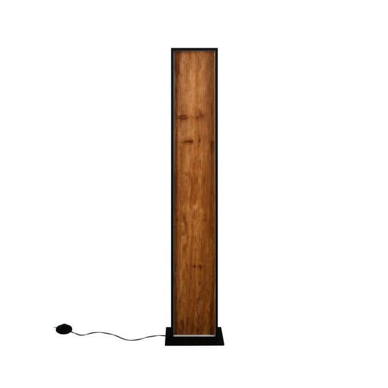 Trio-455510130 - Kalea - Black LED Floor Lamp with Natural Wood