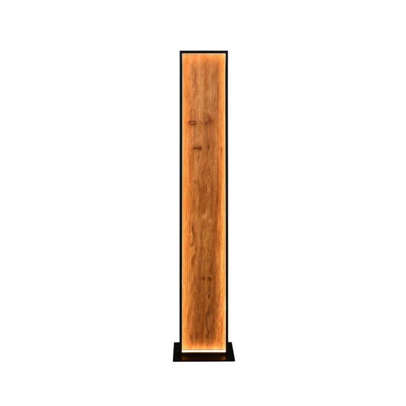 Trio-455510130 - Kalea - Black LED Floor Lamp with Natural Wood