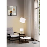 Hotel - Nickel Adjustable Floor Lamp with White Shade Hotel - Nickel Adjustable Floor Lamp with White Shade