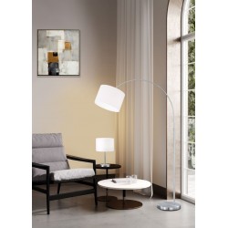 Hotel - Nickel Adjustable Floor Lamp with White Shade Hotel - Nickel Adjustable Floor Lamp with White Shade