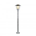 Ruvuma - Silver Bollard with Clear Glass Diffuser IP44