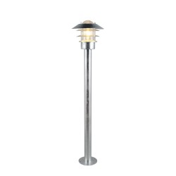 Ruvuma - Silver Bollard with Clear Glass Diffuser IP44