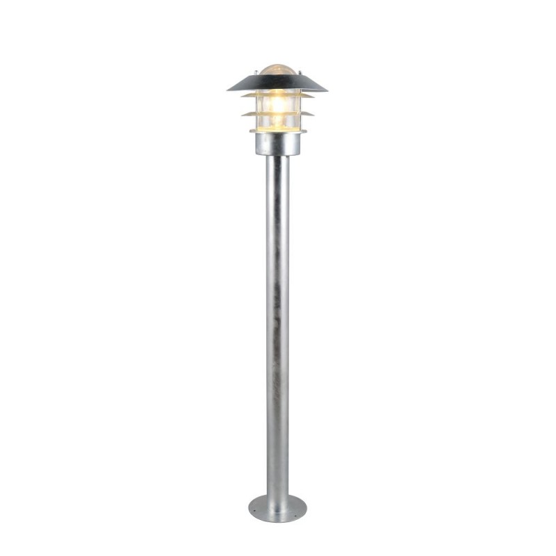 Trio-462060186 - Ruvuma - Silver Bollard with Clear Glass Diffuser IP44