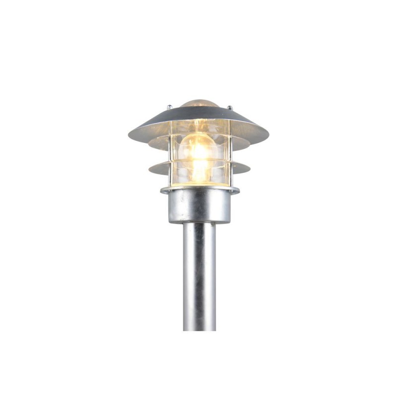 Trio-462060186 - Ruvuma - Silver Bollard with Clear Glass Diffuser IP44