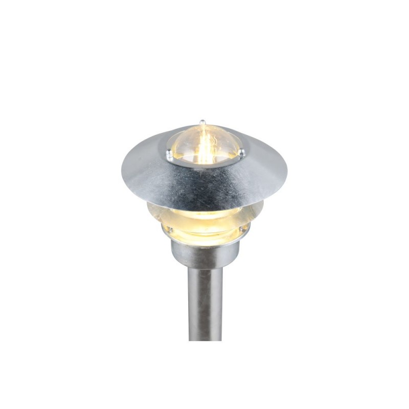 Trio-462060186 - Ruvuma - Silver Bollard with Clear Glass Diffuser IP44