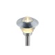 Trio-462060186 - Ruvuma - Silver Bollard with Clear Glass Diffuser IP44