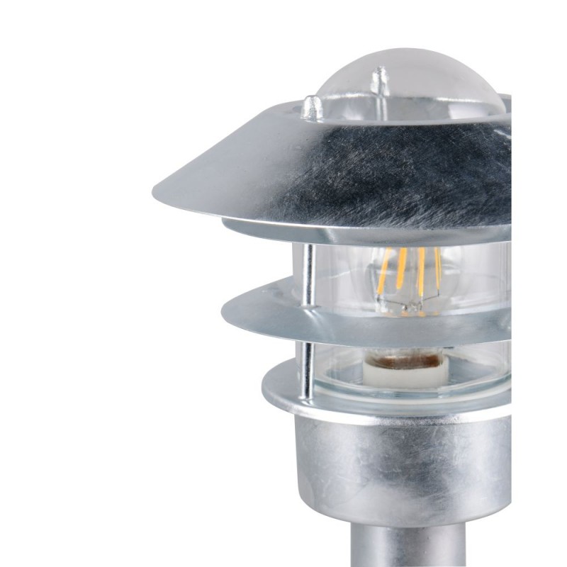Trio-462060186 - Ruvuma - Silver Bollard with Clear Glass Diffuser IP44