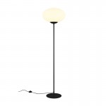 Fomento - Matt Black Floor Lamp with White Oval Glass Fomento - Matt Black Floor Lamp with White Oval Glass