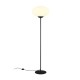 - Fomento - Matt Black Floor Lamp with White Oval Glass Trio-463100132 - Fomento - Matt Black Floor Lamp with White Oval Glass