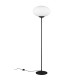 - Fomento - Matt Black Floor Lamp with White Oval Glass Trio-463100132 - Fomento - Matt Black Floor Lamp with White Oval Glass