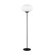 - Fomento - Matt Black Floor Lamp with White Oval Glass Trio-463100132 - Fomento - Matt Black Floor Lamp with White Oval Glass