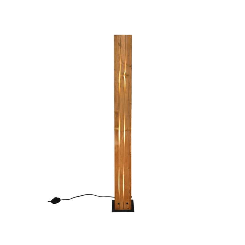- Karuni - Wooden & Black Floor Lamp Trio-463300330 - Karuni - Wooden & Black Floor Lamp