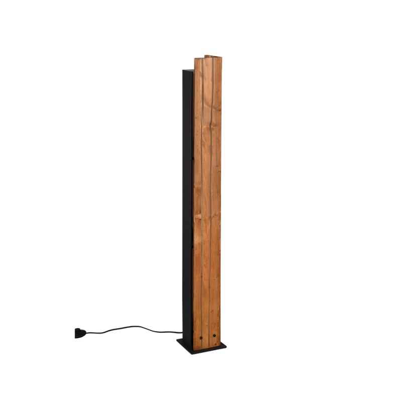 - Karuni - Wooden & Black Floor Lamp Trio-463300330 - Karuni - Wooden & Black Floor Lamp