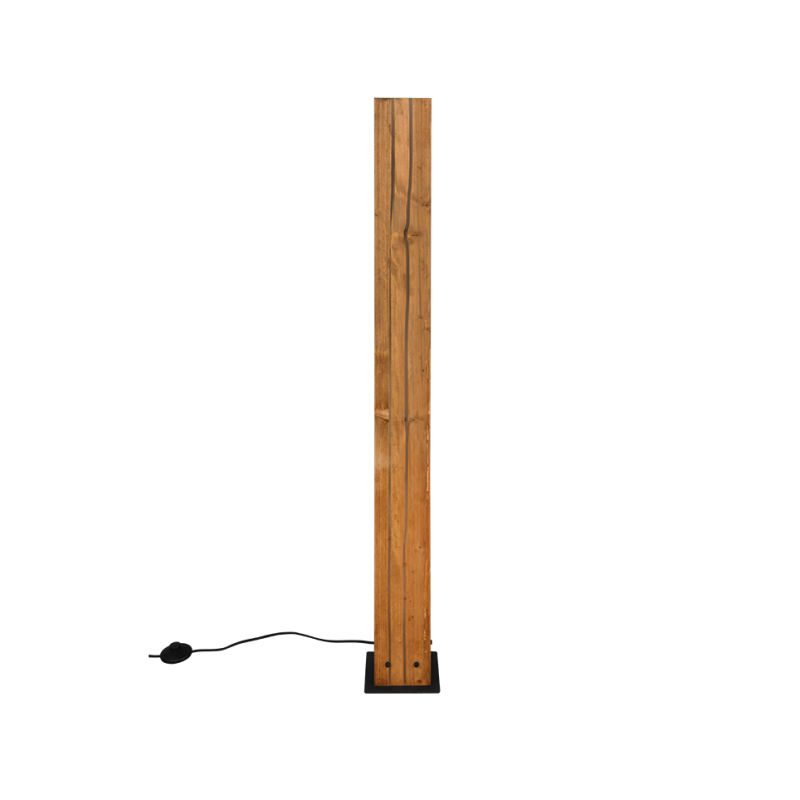 - Karuni - Wooden & Black Floor Lamp Trio-463300330 - Karuni - Wooden & Black Floor Lamp