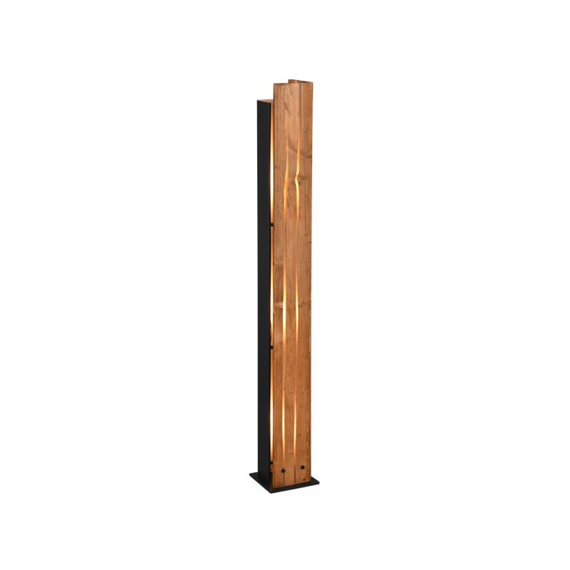 - Karuni - Wooden & Black Floor Lamp Trio-463300330 - Karuni - Wooden & Black Floor Lamp