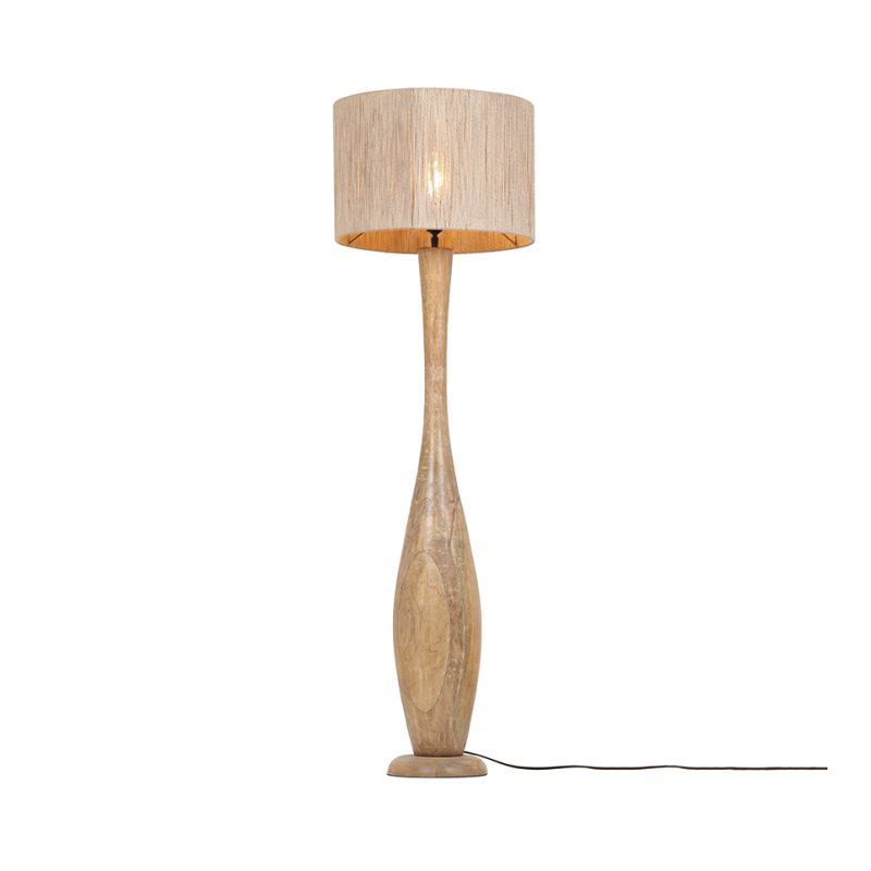 - Toba - Wood Floor Lamp with Natural Jute Trio-467200130 - Toba - Wood Floor Lamp with Natural Jute