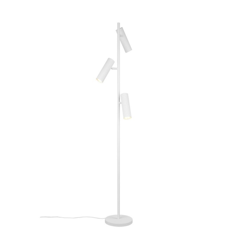 Trio-467700331 - Soka - Matt White Ribbed 3 Light Floor Lamp