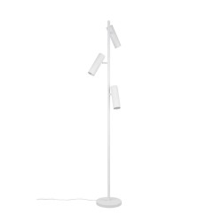 Soka - Matt White Ribbed 3 Light Floor Lamp