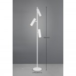 Soka - Matt White Ribbed 3 Light Floor Lamp