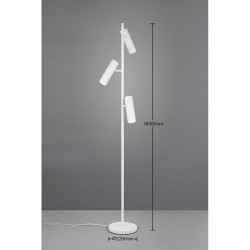 Soka - Matt White Ribbed 3 Light Floor Lamp