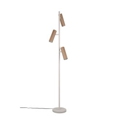 Soka - Coffee & Warm Grey Ribbed Floor Lamp