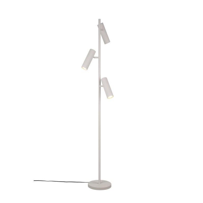 Trio-467700376 - Soka - Warm Grey Ribbed Floor Lamp