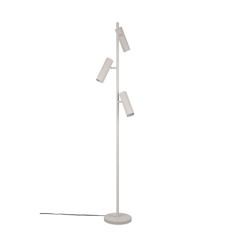 Trio-467700376 - Soka - Warm Grey Ribbed Floor Lamp