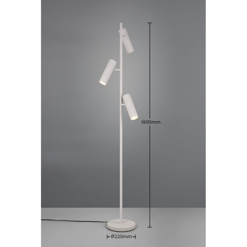 Trio-467700376 - Soka - Warm Grey Ribbed Floor Lamp