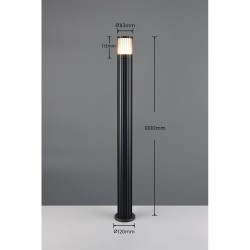 Volga - Anthracite Bollard with White Diffuser