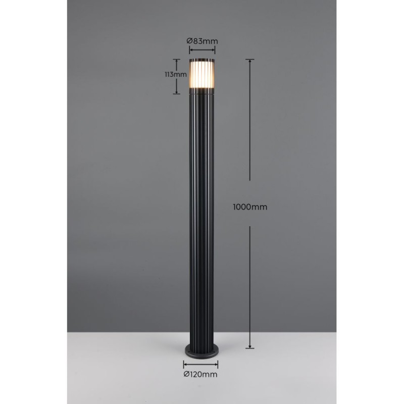 Trio-469460142 - Volga - Anthracite Bollard with White Diffuser