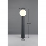 Mures - Anthracite Post with White Glass IP44