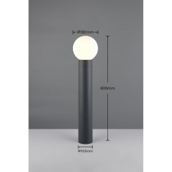 Mures - Anthracite Post with White Glass IP44