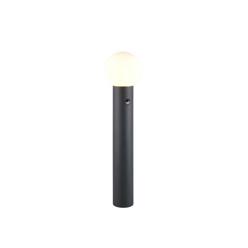 Trio-469869142 - Mures - Anthracite PIR Post with White Glass IP44