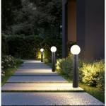 Mures - Anthracite PIR Post with White Glass IP44
