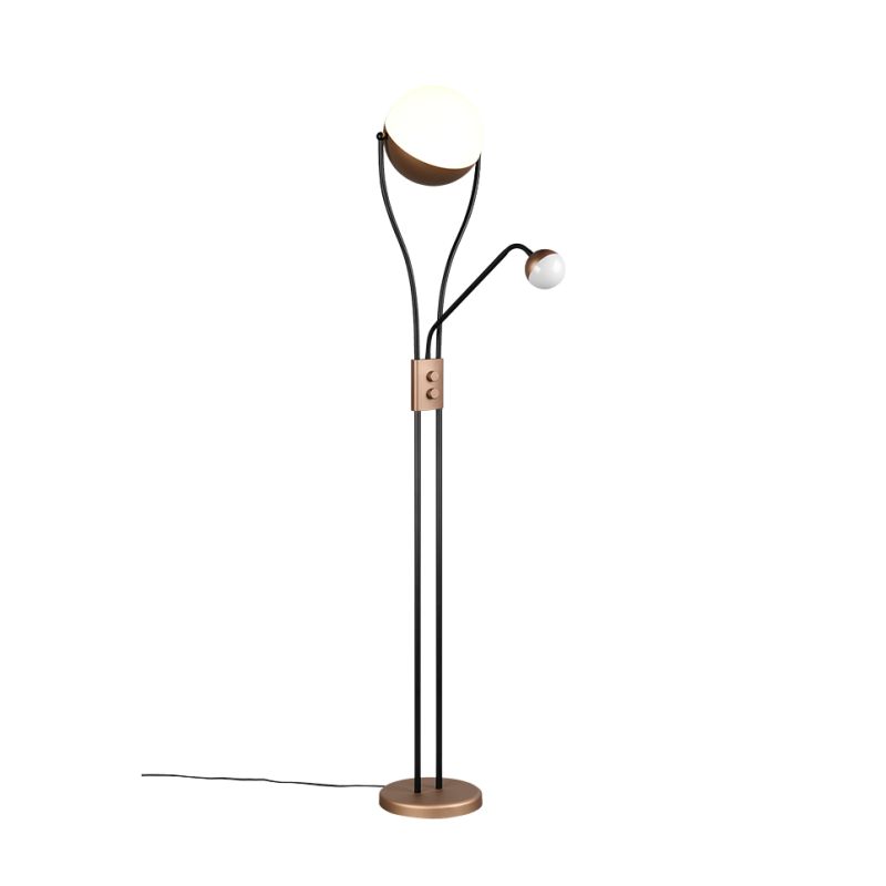 Trio-478310265 - Chris - Coffee Mother & Child LED Floor Lamp with Crystal Effect
