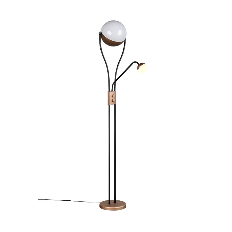 Trio-478310265 - Chris - Coffee Mother & Child LED Floor Lamp with Crystal Effect