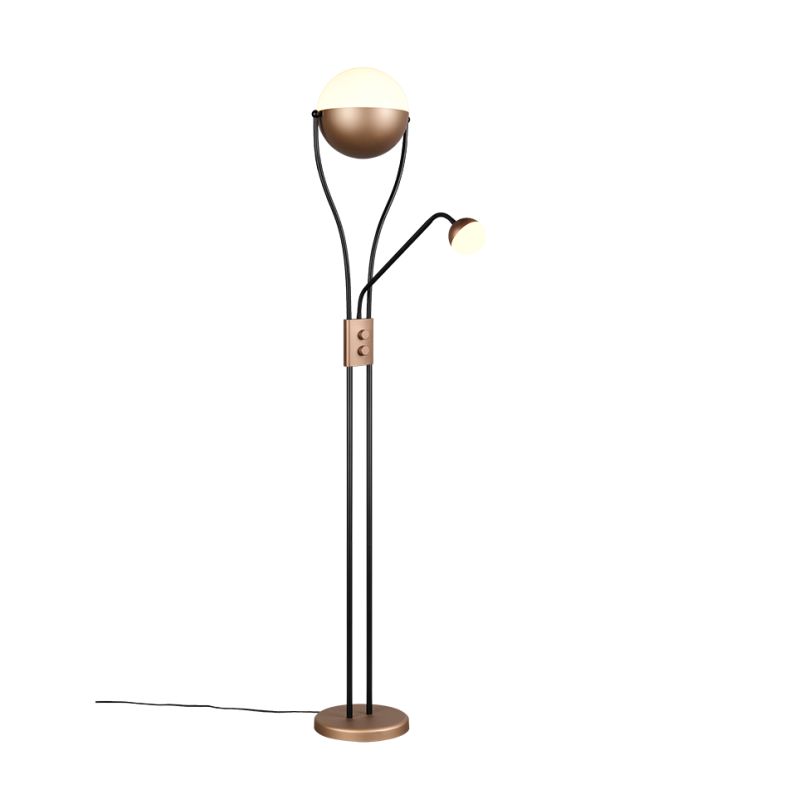 Trio-478310265 - Chris - Coffee Mother & Child LED Floor Lamp with Crystal Effect