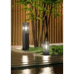 Garonne - Anthracite Bollard with Clear Glass