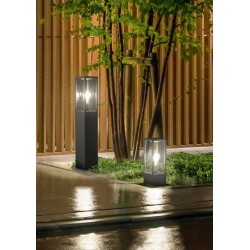 Garonne - Anthracite Bollard with Clear Glass Garonne - Anthracite Bollard with Clear Glass