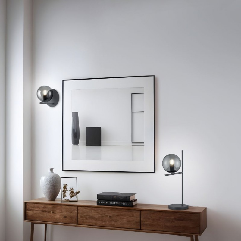 - Pure - Anthracite Table Lamp with Smoked Glass Trio-502000142 - Pure - Anthracite Table Lamp with Smoked Glass