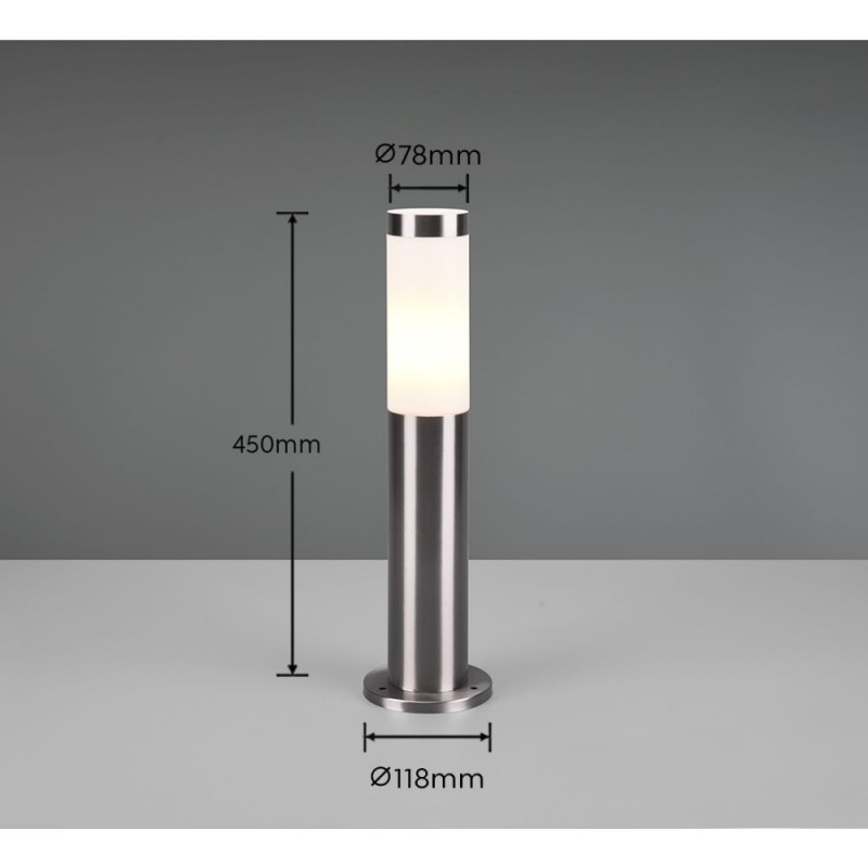 Trio-509760107 - Trioto - Matt Nickel Bollard with White Diffuser