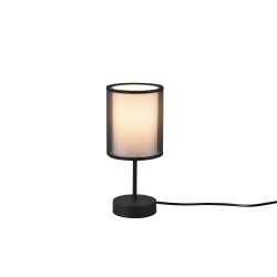 Burton - Black Table Lamp with White & Transparent Black Shade