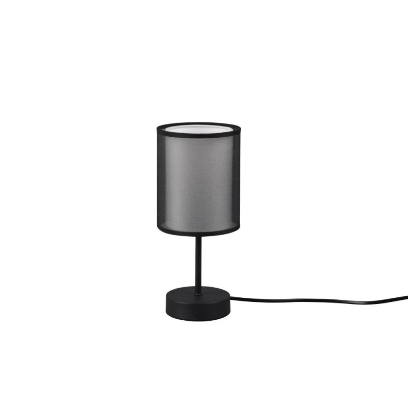 Trio-511400132 - Burton - Black Table Lamp with White & Transparent Black Shade