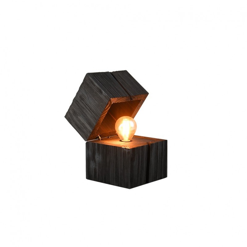 Trio-514110102 - Treasure - Natural Wood Black Table lamp