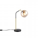 Paxton - Black & Gold Table Lamp with Amber Glass Paxton - Black & Gold Table Lamp with Amber Glass