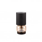 Elio - Amber Glass & Black Table Lamp with Black Shade Elio - Amber Glass & Black Table Lamp with Black Shade