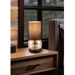 Elio - Amber Glass & Black Table Lamp with Black Shade Elio - Amber Glass & Black Table Lamp with Black Shade