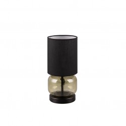 Elio - Green Glass & Black Table Lamp with Black Shade Elio - Green Glass & Black Table Lamp with Black Shade